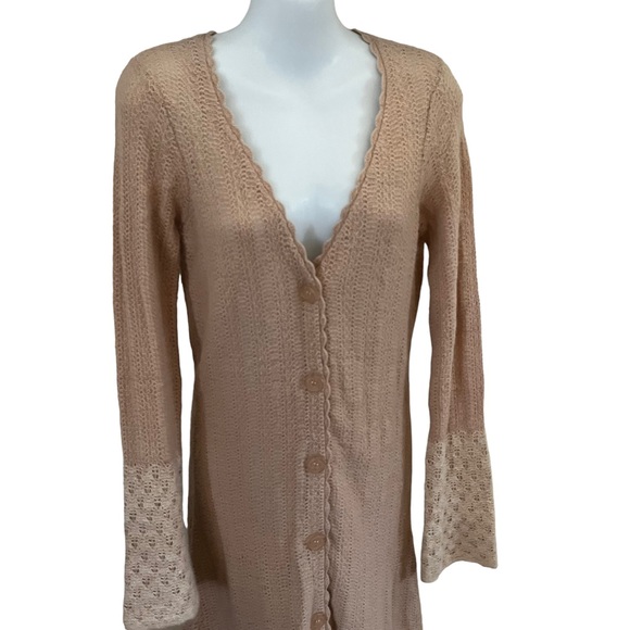 Sleeping on Snow duster cardigan angora lambs wool size small nude/dusty rose - Picture 11 of 15